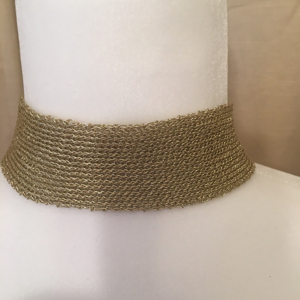 Zoe gold lame choker and Vintage choker